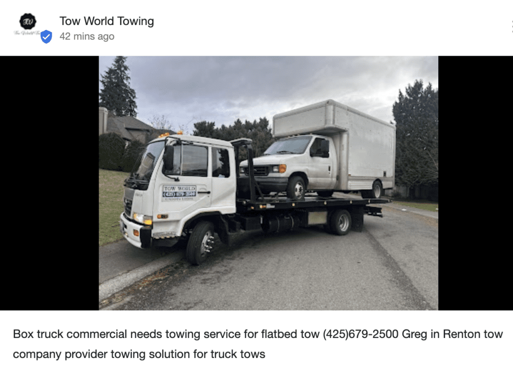 Most needed tow on time.